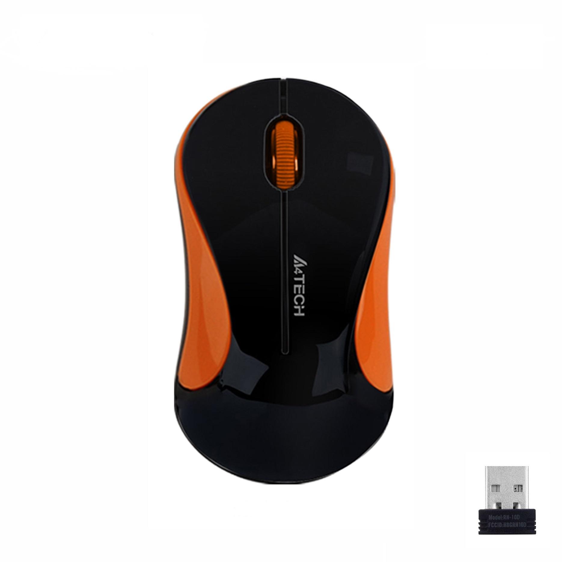 Мишка A4techV-Track Wireless/Безжична Black/Orange -  G3-270N-3 