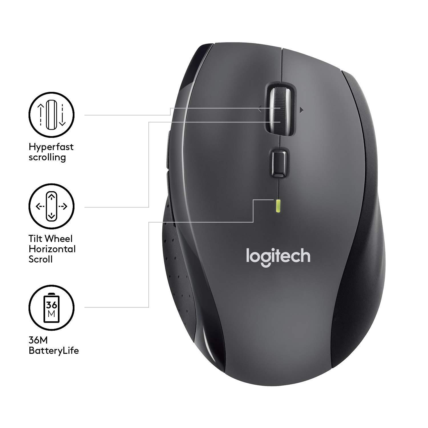 LOGITECH M705 Marathon Wireless Mouse, Black