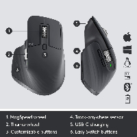 Безжична лазерна мишка LOGITECH MX Master 3 Graphite