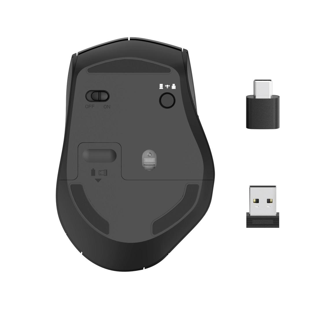 Мишка HAMA MW-600 Wireless/Безжична 2 приемника USB-C/USB-A, Black