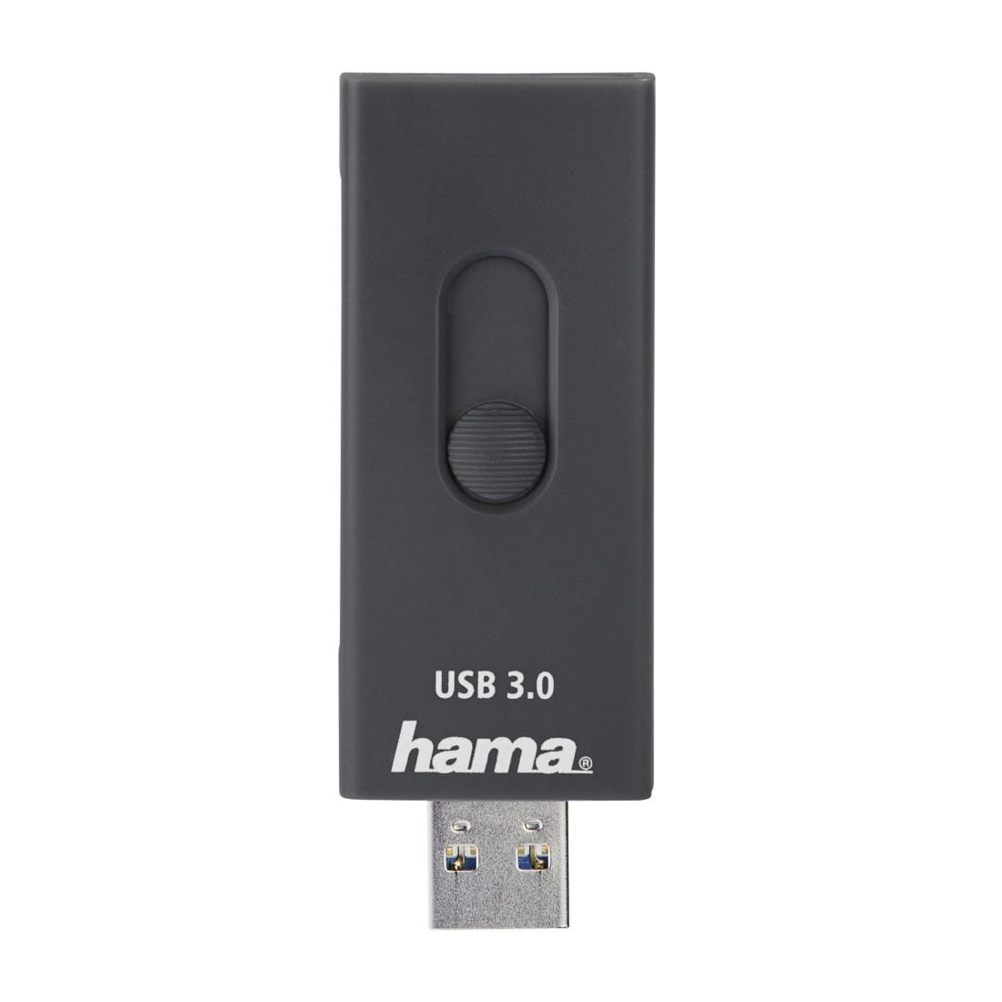 Четец за карти HAMA 124145, USB 3.1 Type-C, USB 3.0 Type A, Сив