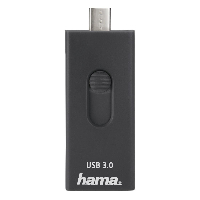 Четец за карти HAMA 124145, USB 3.1 Type-C, USB 3.0 Type A, Сив