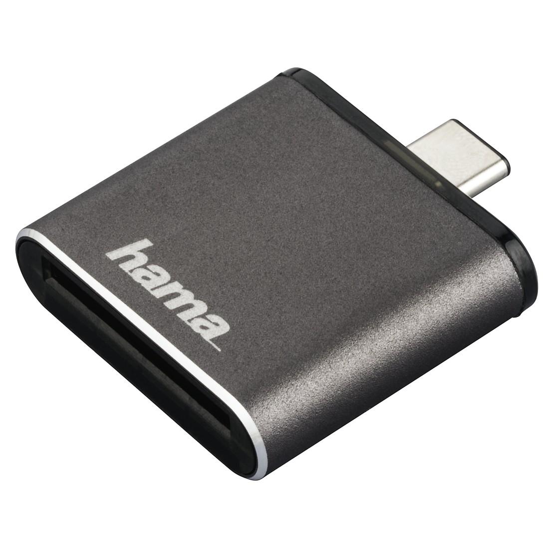 Четец за карти HAMA 124186  USB 3.1 Type-C,SD UHS-II, сив