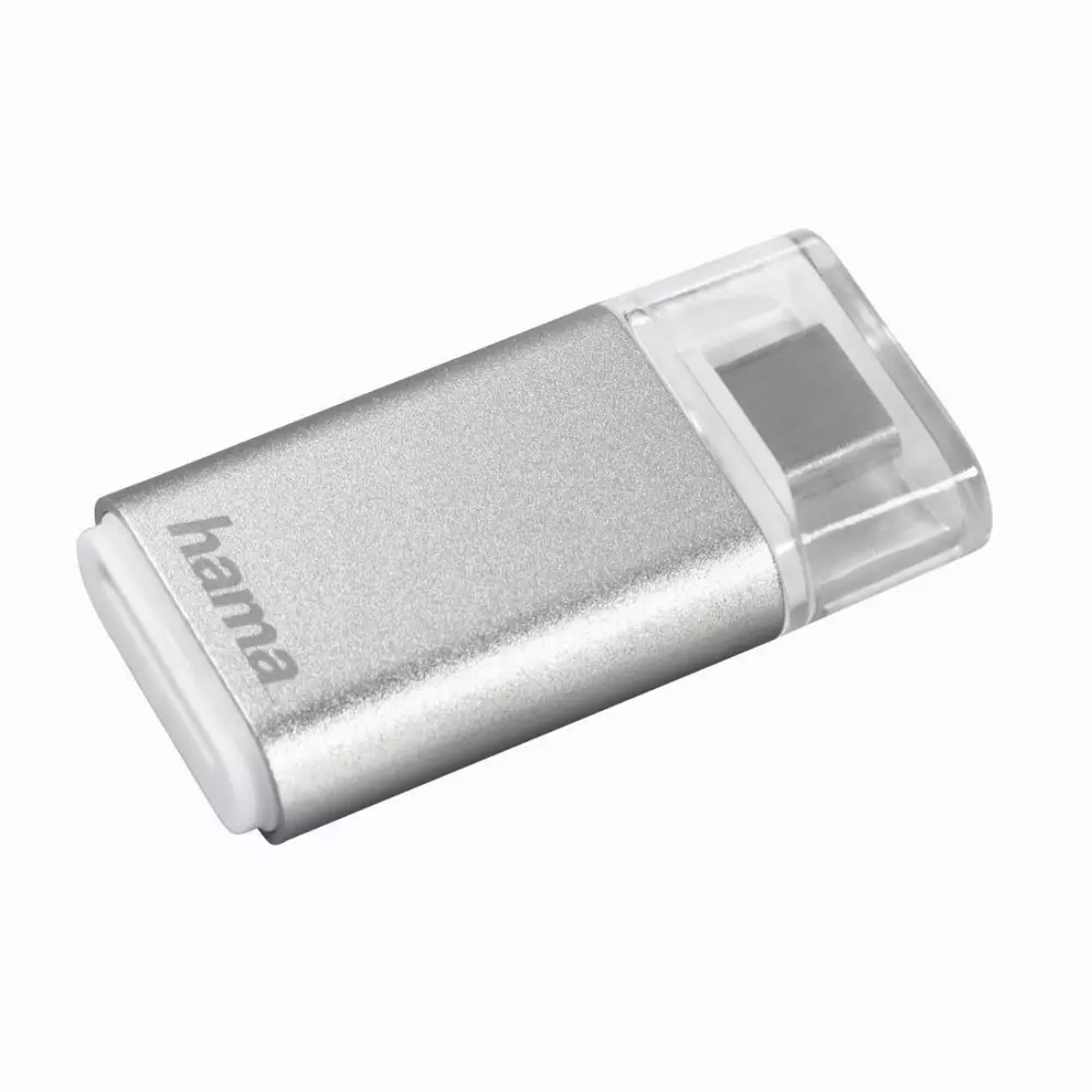 Четец за карти HAMA 181020, USB 3.1 Type-C, microSD, Сребрист