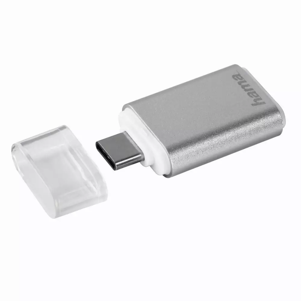 Четец за карти HAMA 181020, USB 3.1 Type-C, microSD, Сребрист