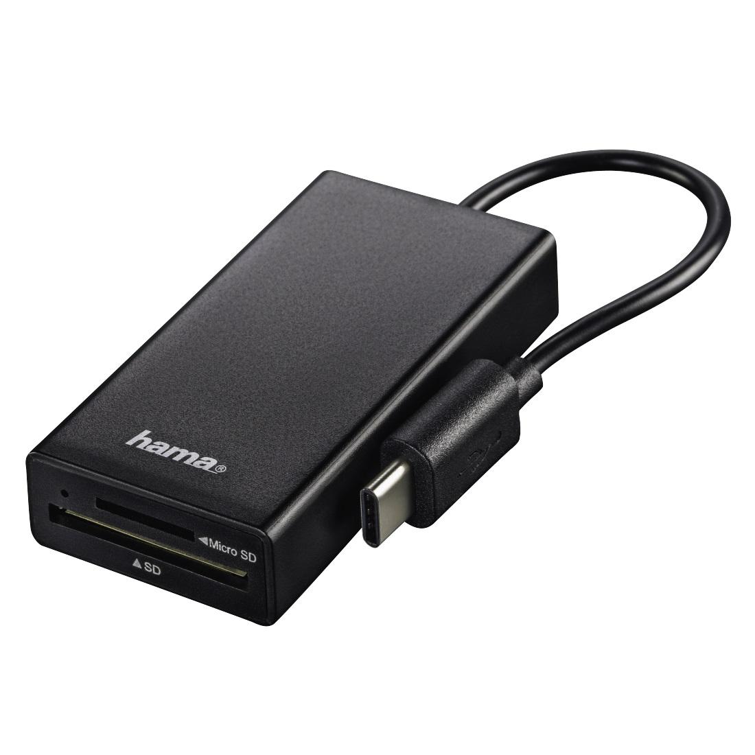 Четец за карти HAMA 54144, USB 2.0 Type-C хъб за телефон,лаптопи,таблети