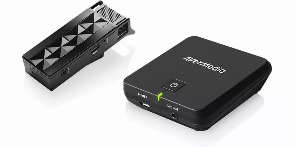 Безжичен микрофон AVerMedia AW313L, Приемник, 2.4 GHz, Черен