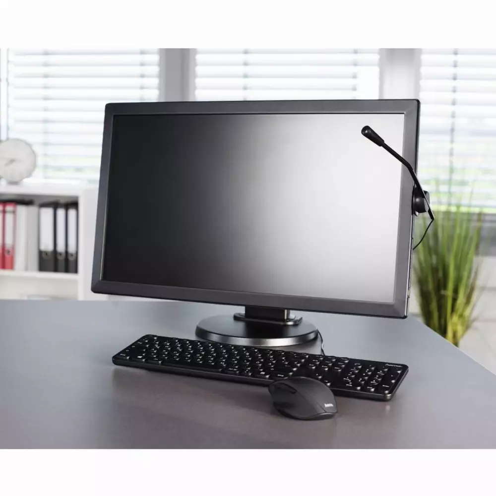 Настолен микрофон HAMA CS-461, за PC/лаптоп, 3.5 mm жак, Черен