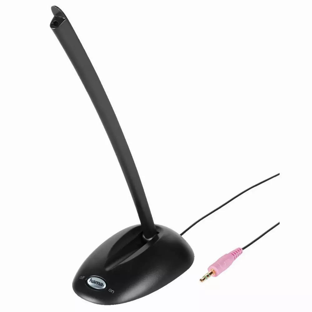 Настолен микрофон HAMA CS-198, за PC/лаптоп, 3.5 mm жак, Черен