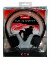 Слушалки MAXELL HP MIC, Черен/Червен