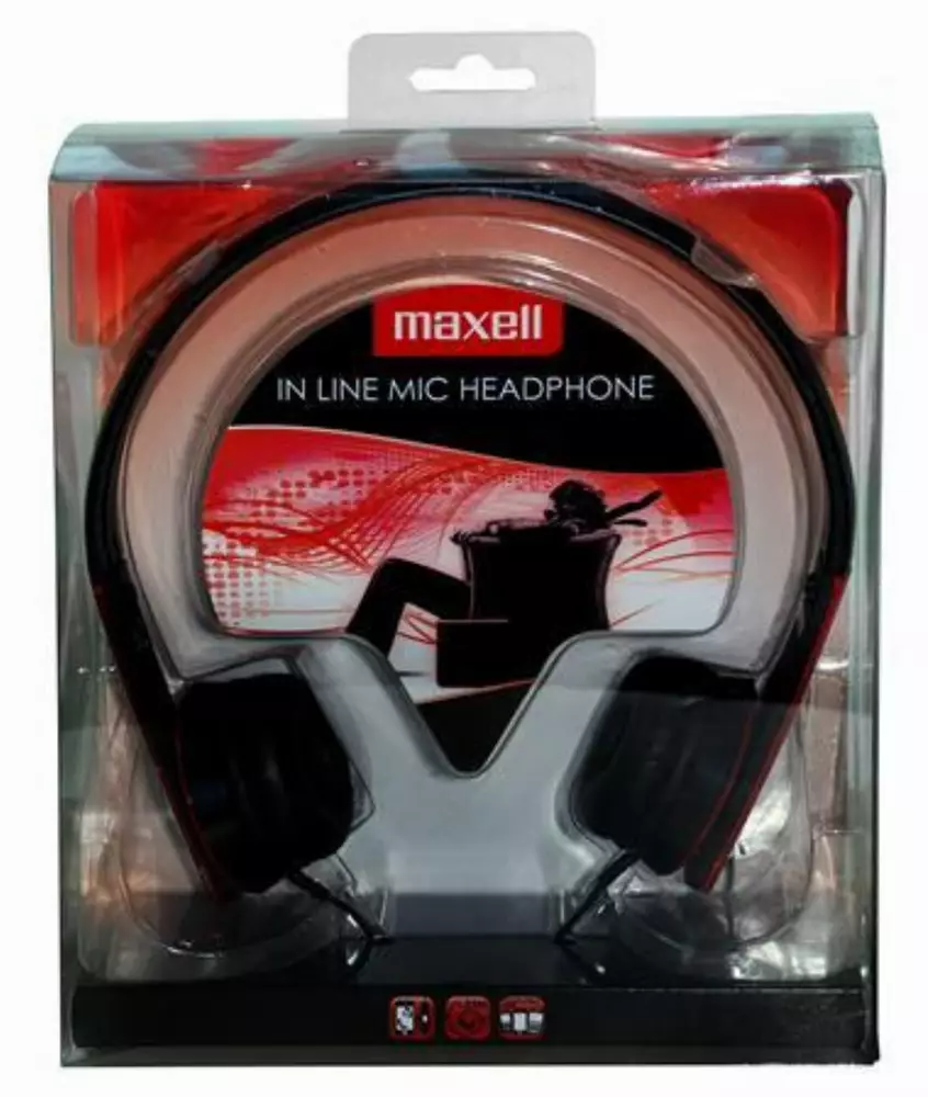 Слушалки MAXELL HP MIC, Черен/Червен