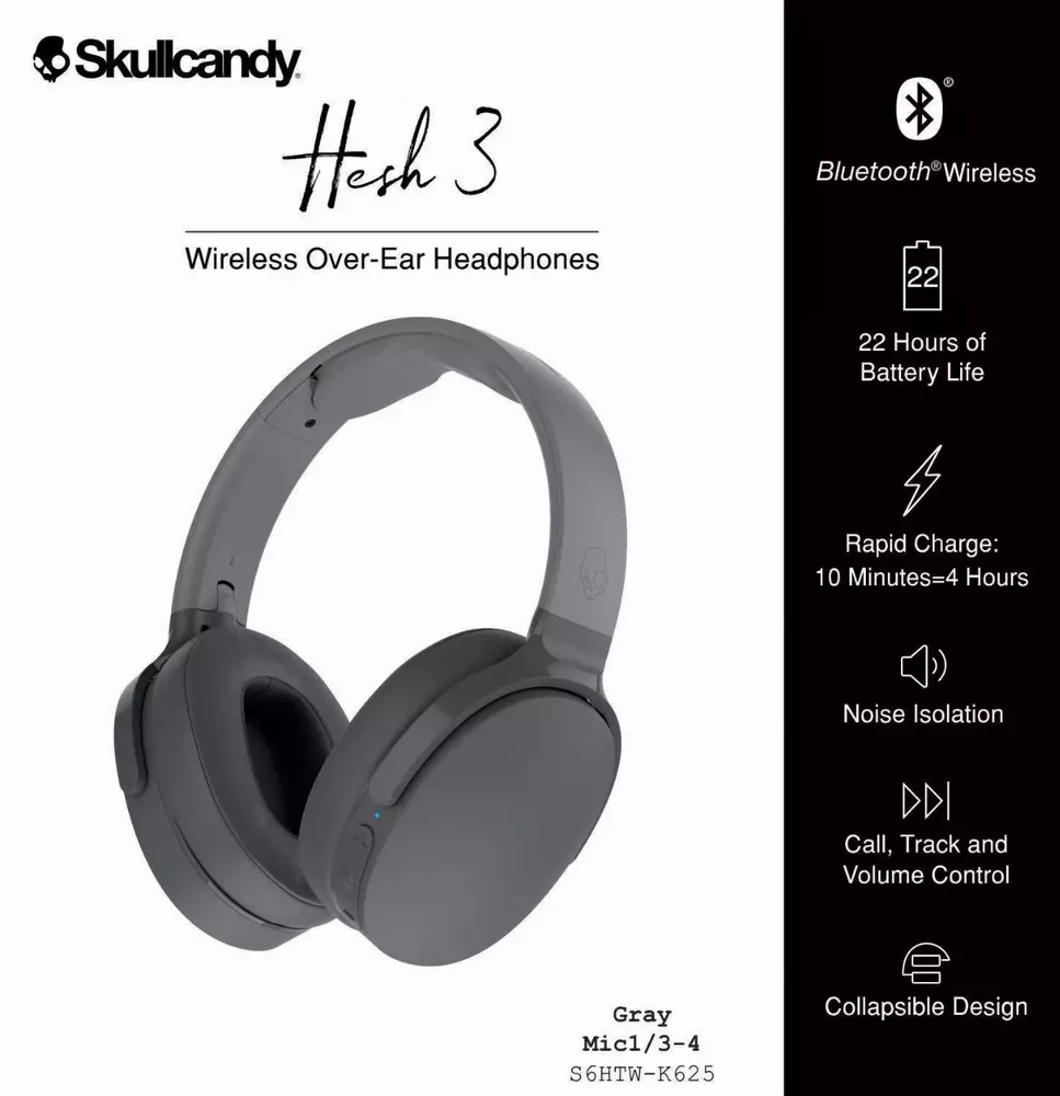 Bluetooth слушалки Skullcandy Hesh 3 Wireless, Grey