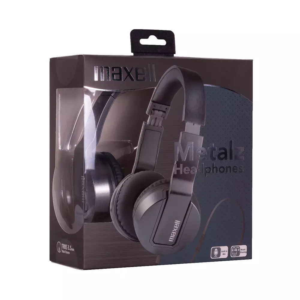Слушалки с микрофон MAXELL METALZ Tungsten, сребрист
