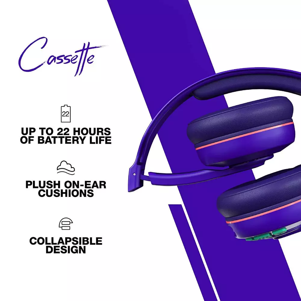 Bluetooth слушалки Skullcandy Cassette, Purple