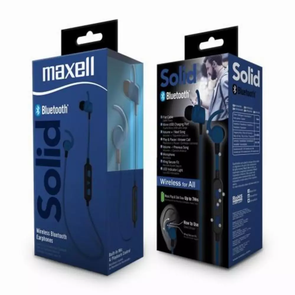 Безжични блутут слушалки MAXELL BT100 SOLID, Blue