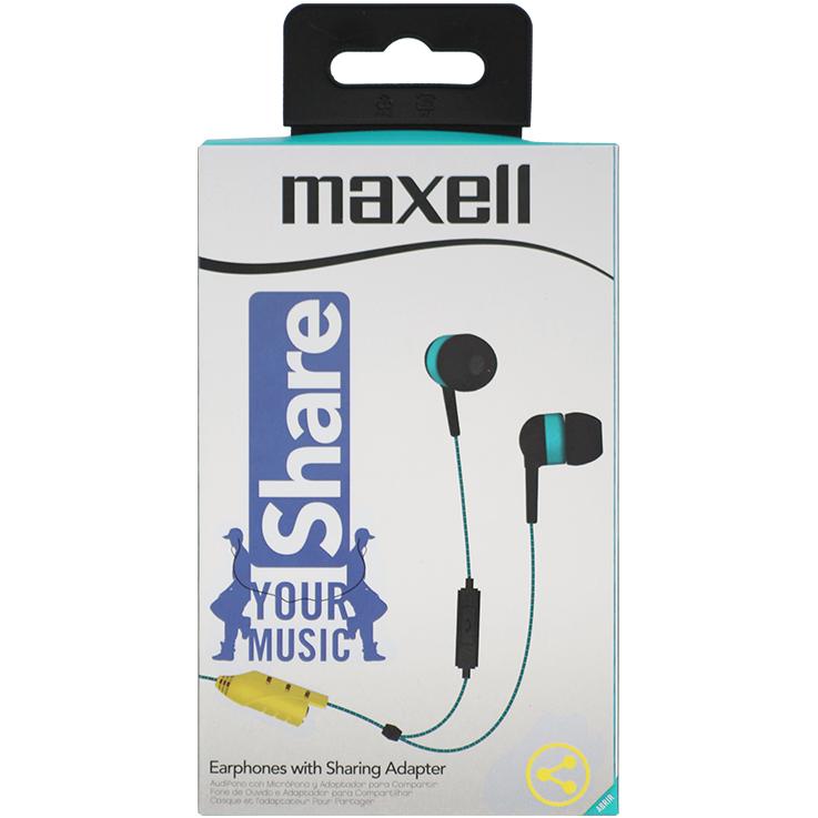 Слушалки с микрофон MAXELL EB SHARE, In-Ear, Син