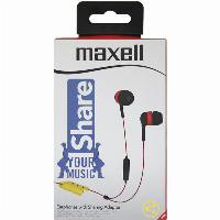 Слушалки с микрофон MAXELL EB SHARE, In-Ear, Червен