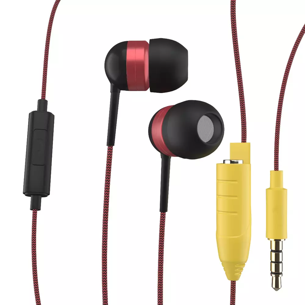 Слушалки с микрофон MAXELL EB SHARE, In-Ear, Червен