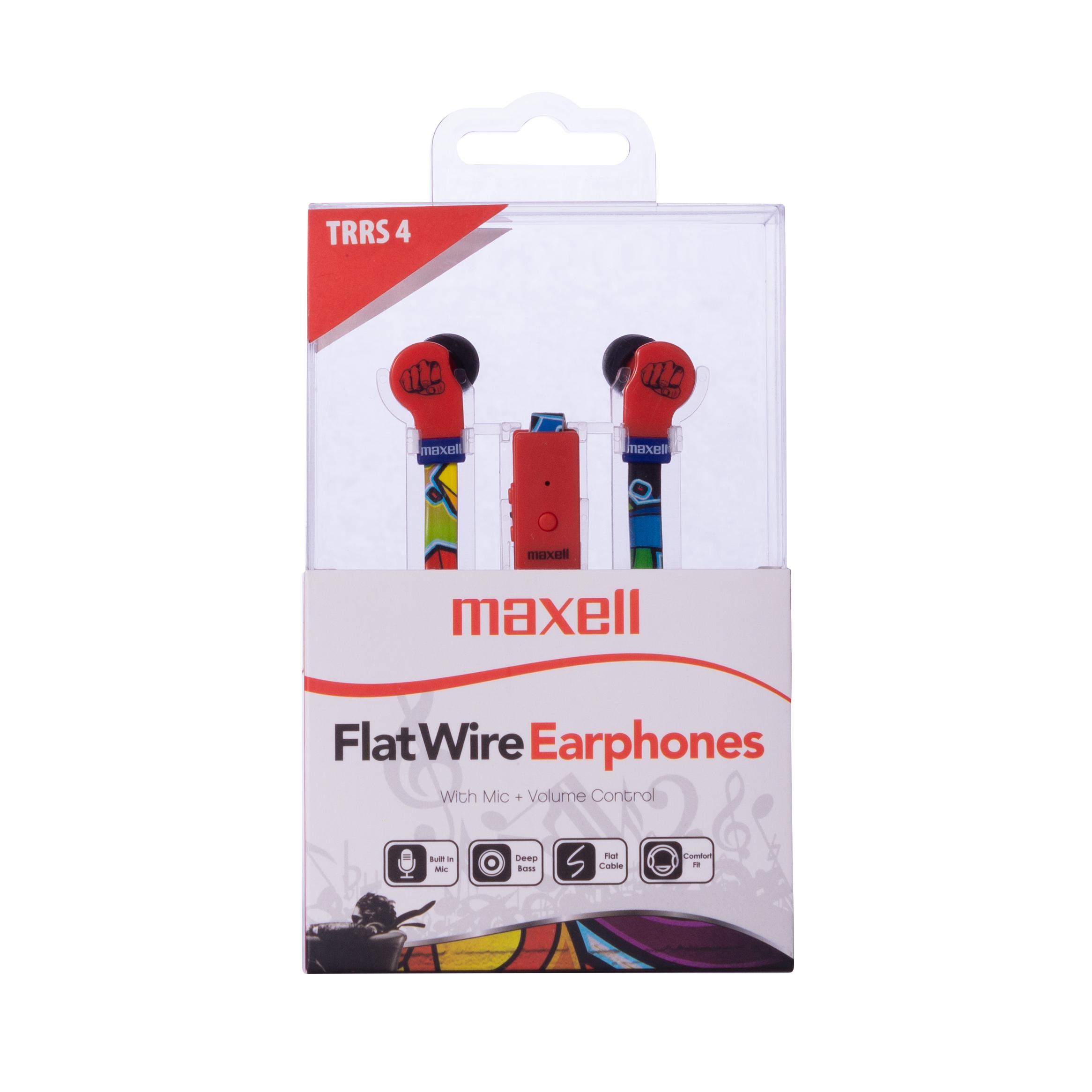 Слушалки с микрофон MAXELL FLAT WIRE, In-Ear, URBAN