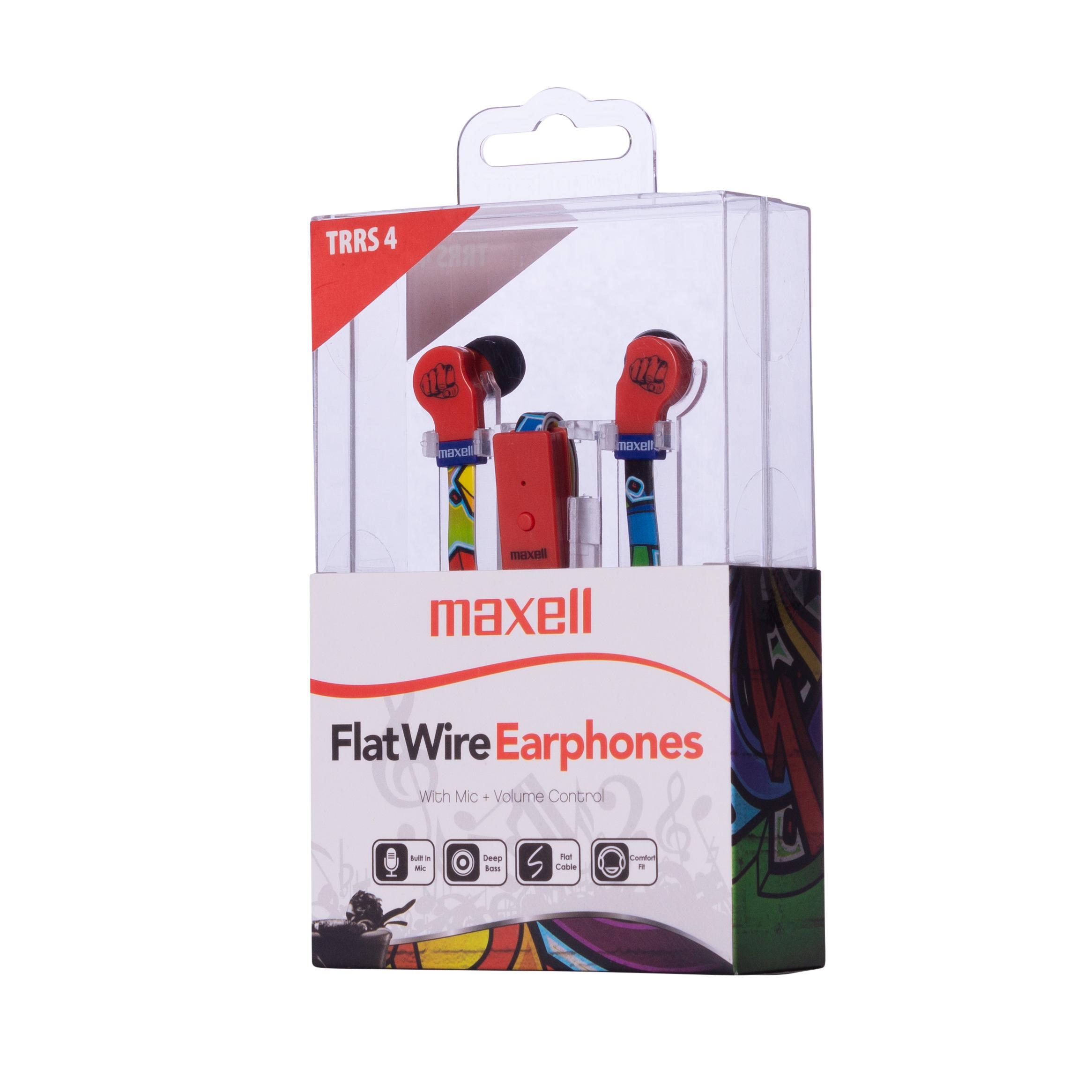 Слушалки с микрофон MAXELL FLAT WIRE, In-Ear, URBAN