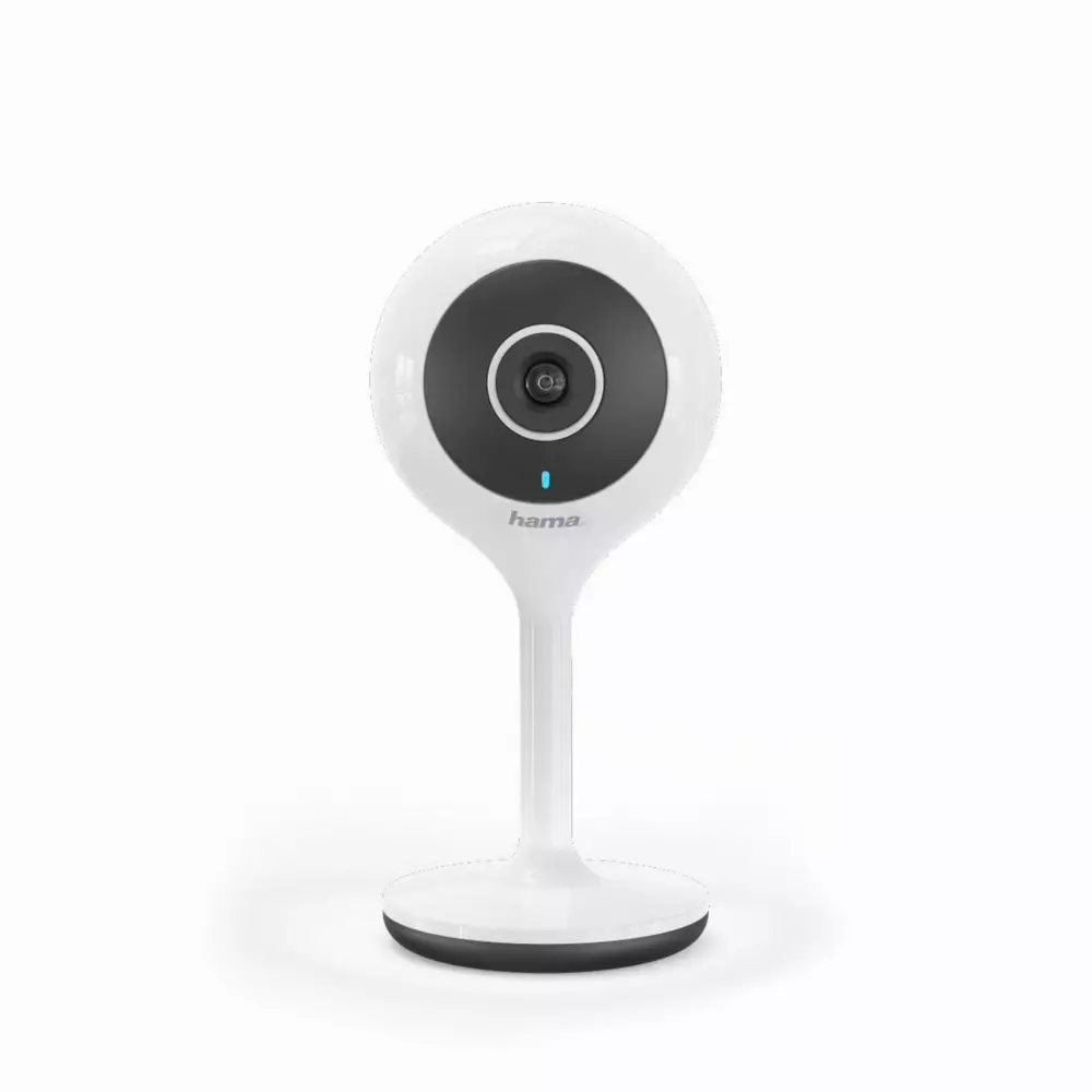 Камера за наблюдение HAMA 1080p WiFi, сензор за движение, нощно наблюдение, Бял