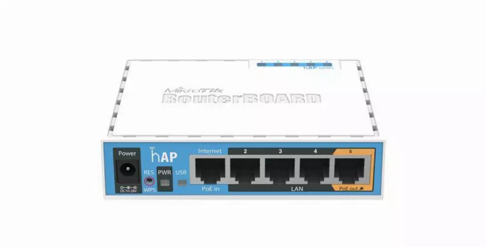 Punto de acceso inalámbrico MiKrotik HAP RB951UI-2ND, 5 x 10/100 Mbps, PoE, Blanco