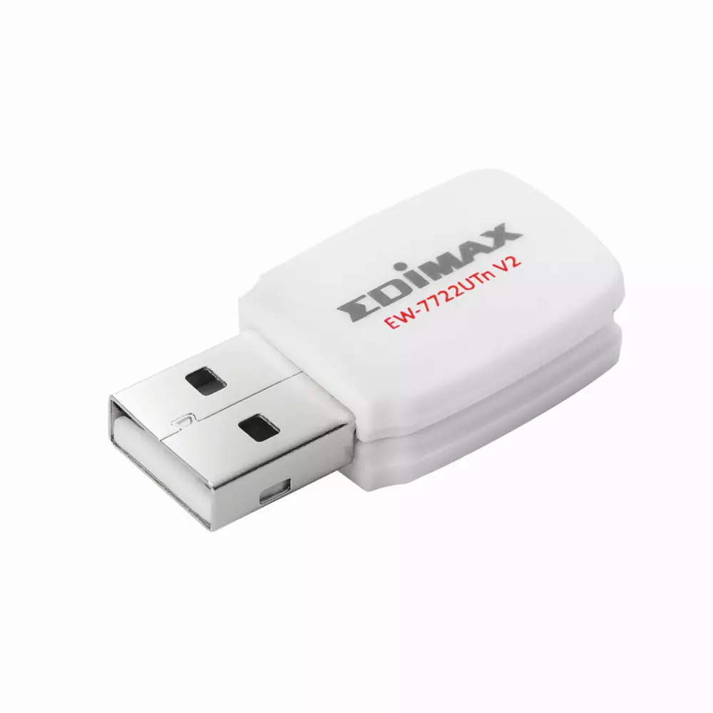 Безжичен мини адаптер EDIMAX EW-7722UTN V2, USB, Realtek, 2.4Ghz, 802.11n/g/b
