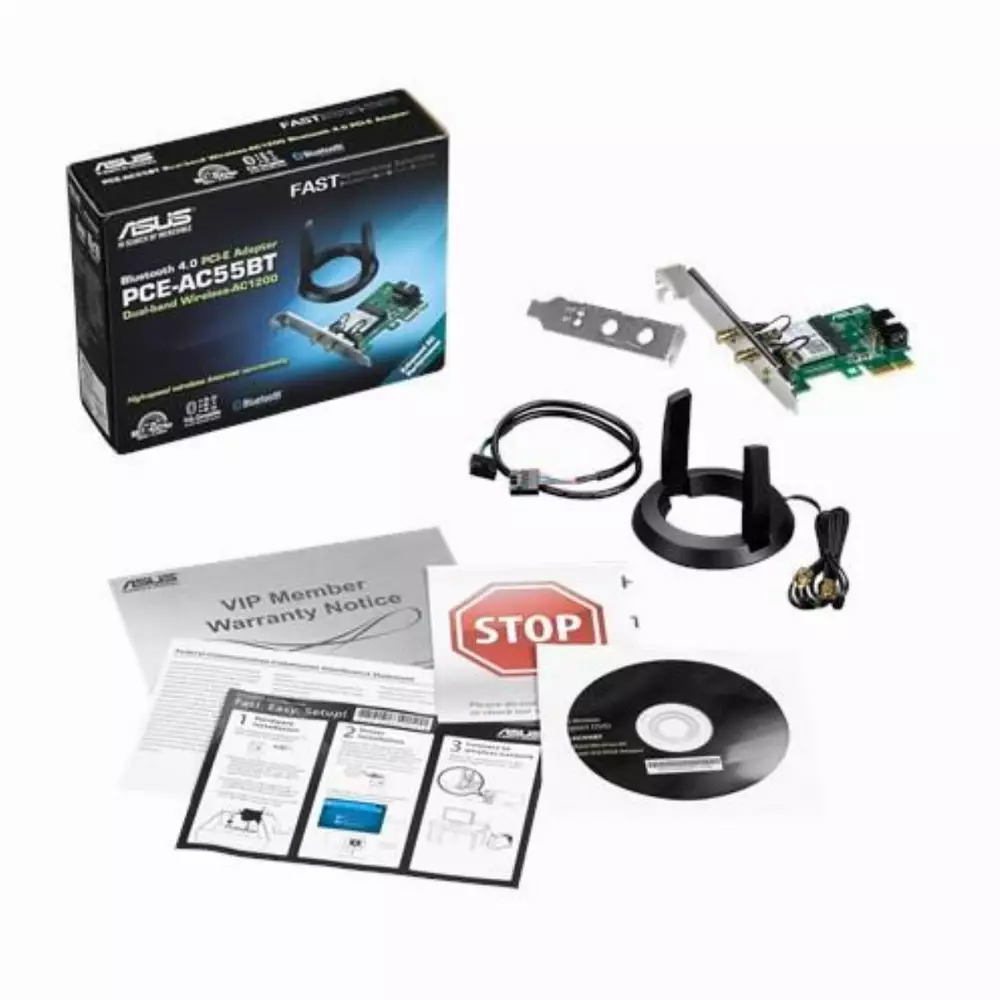 Безжичен адаптер ASUS PCE-AC55BT, Wireless 802.11ac 2*2 Dual-band, Bluetooth 4.0