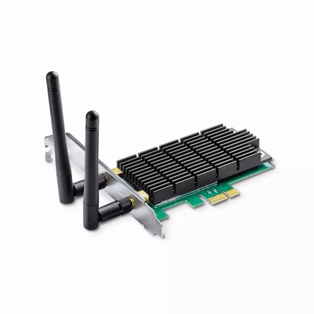 Безжичен адаптер TP-LINK Archer T6E , AC 1300, Dual band, PCI-EX, 2 външни антени