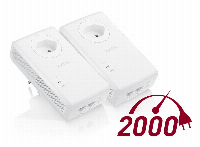 Powerline адаптер ZYXEL PLA5456, Pass-Thru 2-портов гигабитов, гнездо за ел. уреди, Комплект