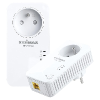 PowerLine адаптер EDIMAX HP-6101ACK 600Mbps, Ethernet и гнездо за ел.уреди, Комплект 