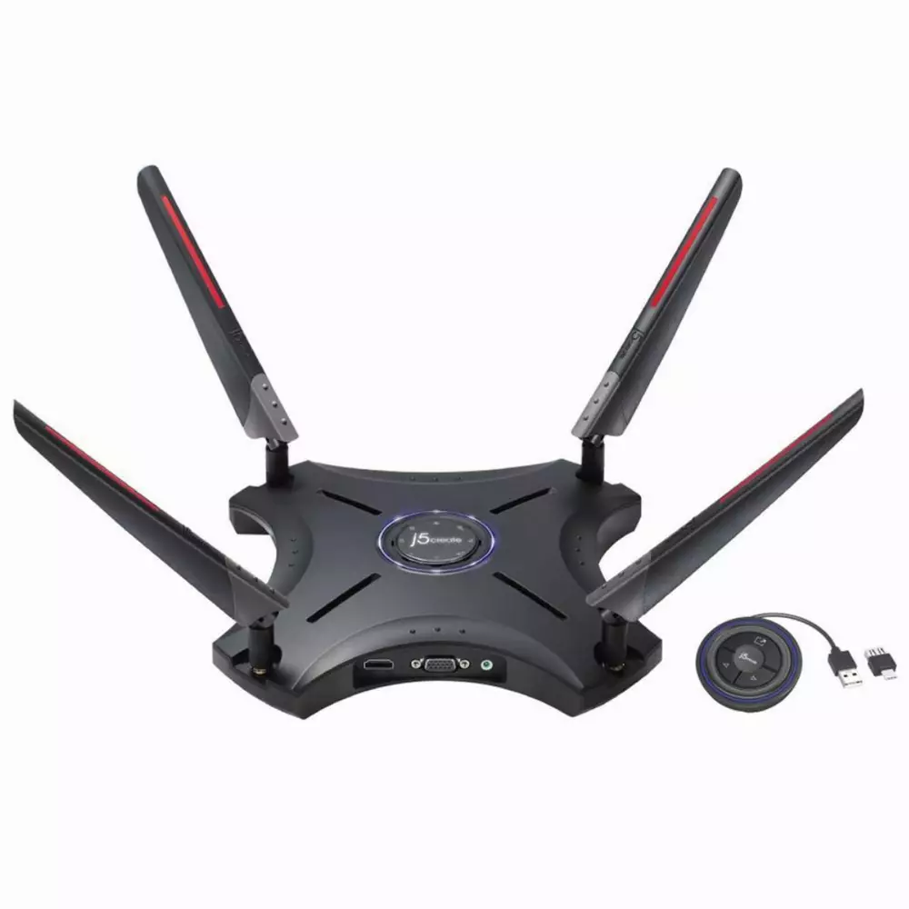 Безжичен рутер j5create JWR2100, 5G/2.4G, 304/130 Mbps, HDMI, VGA