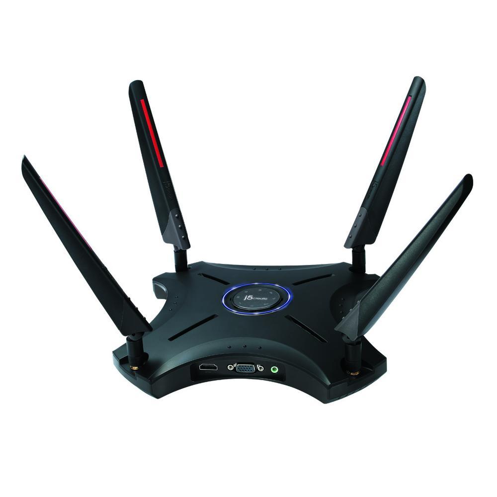 Безжичен рутер j5create JWR2100, 5G/2.4G, 304/130 Mbps, HDMI, VGA