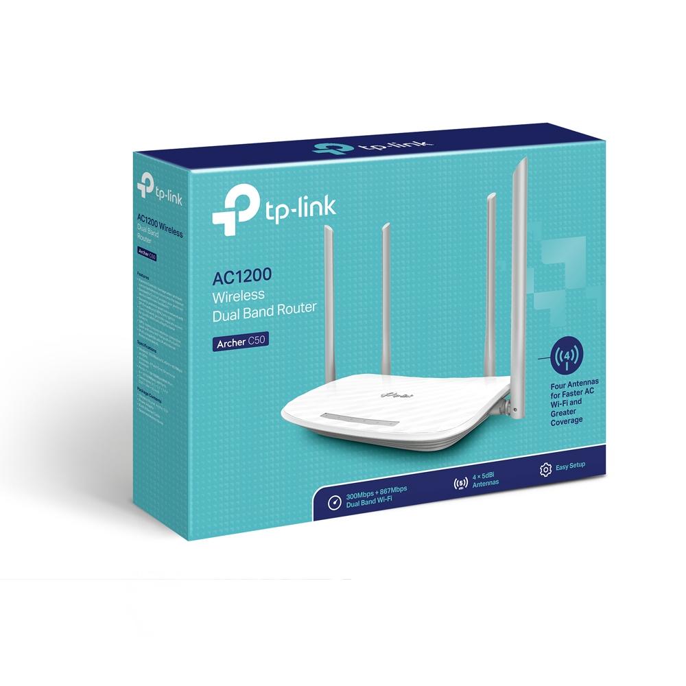 Беспроводной маршрутизатор TP-Link Archer C50 AC1200, Dual band, 4 антенны