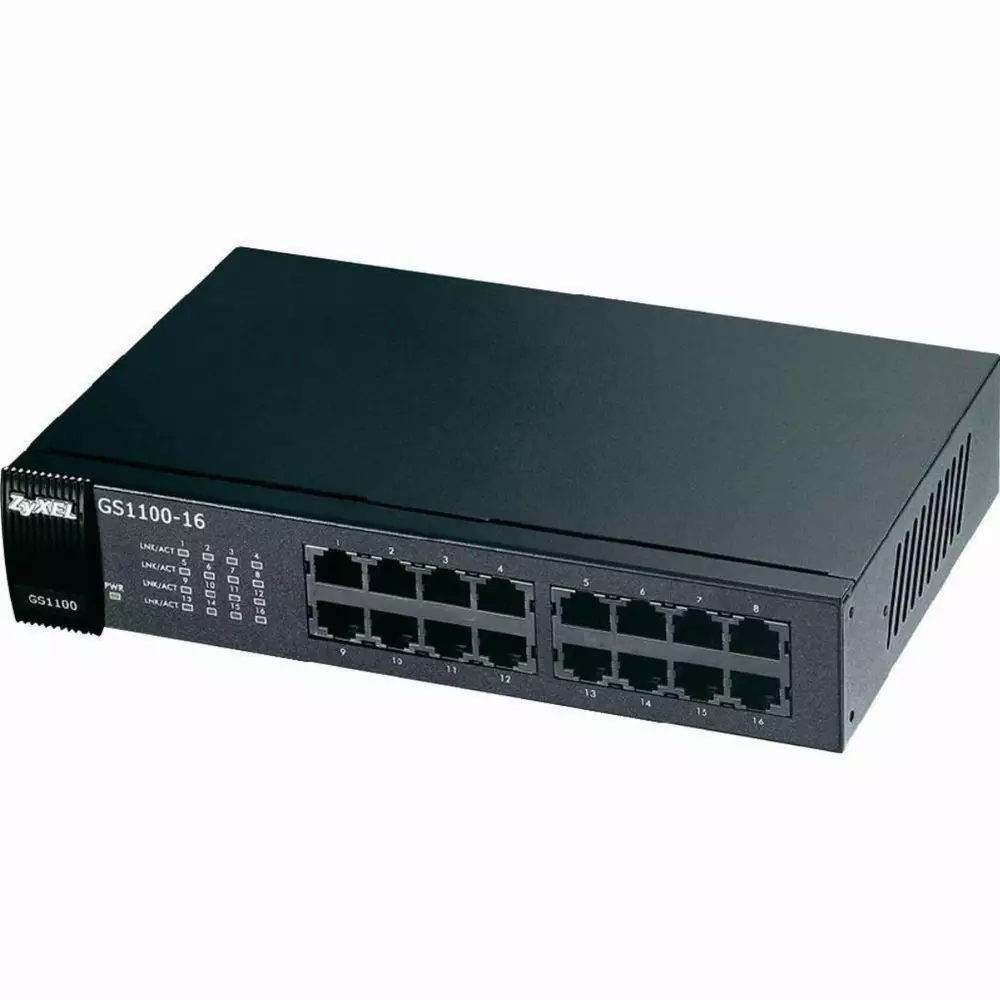Switch ZYXEL GS1100-16, 16 θύρες, Gigabit, για τοποθέτηση σε ντουλάπι