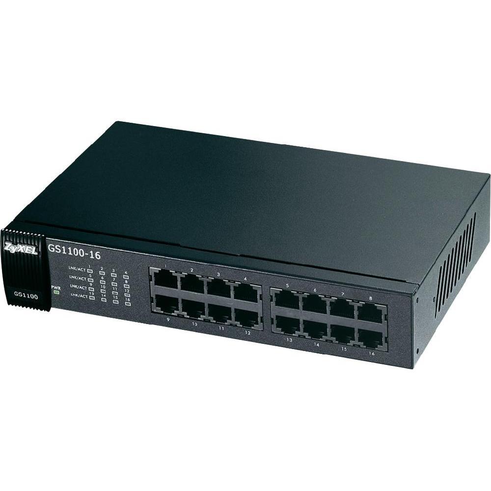 Switch ZYXEL GS1100-16, 16 θύρες, Gigabit, για τοποθέτηση σε ντουλάπι