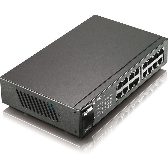 Switch ZYXEL GS1100-16, 16 θύρες, Gigabit, για τοποθέτηση σε ντουλάπι