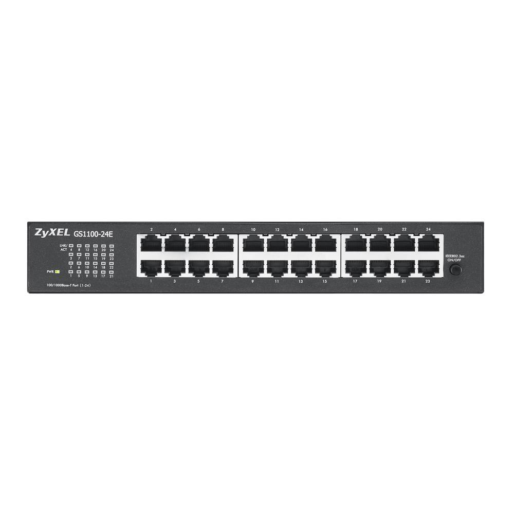 Коммутатор ZYXEL GS1100-24E, 24 портов, Gigabit, для монтажа в шкаф