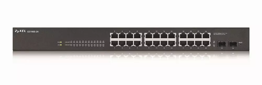 Суич ZYXEL GS1900-24, 24 портов управляем, Gigabit, за монтаж в шкаф