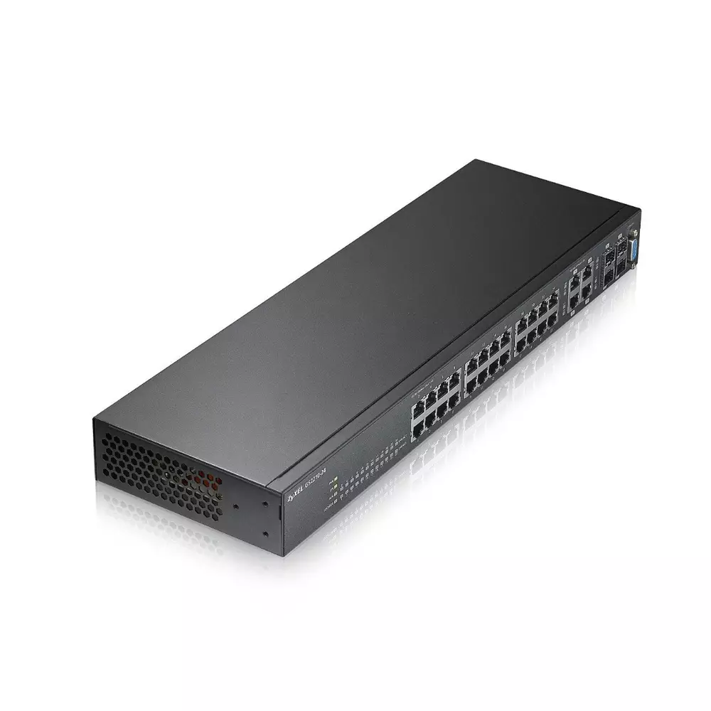 Суич ZYXEL GS2210-24, 24 портов управляем L2, Gigabit, за монтаж в шкаф