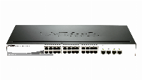 Суич D-Link DGS-1210-24, 24-портов 10/100/1000 Gigabit Smart Switch including 4 Combo 1000BaseT/SFP, управляем, за монтаж в шкаф