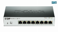 Суич D-Link DGS-1100-08P, 8 портов PoE 10/100/1000 Gigabit Smart Switch, управляем, за монтаж в шкаф