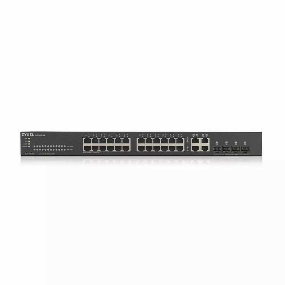Суич ZYXEL GS1920-24V2, 24 портов Gigabit Smart-Managed,Fanless, за монтаж в шкаф