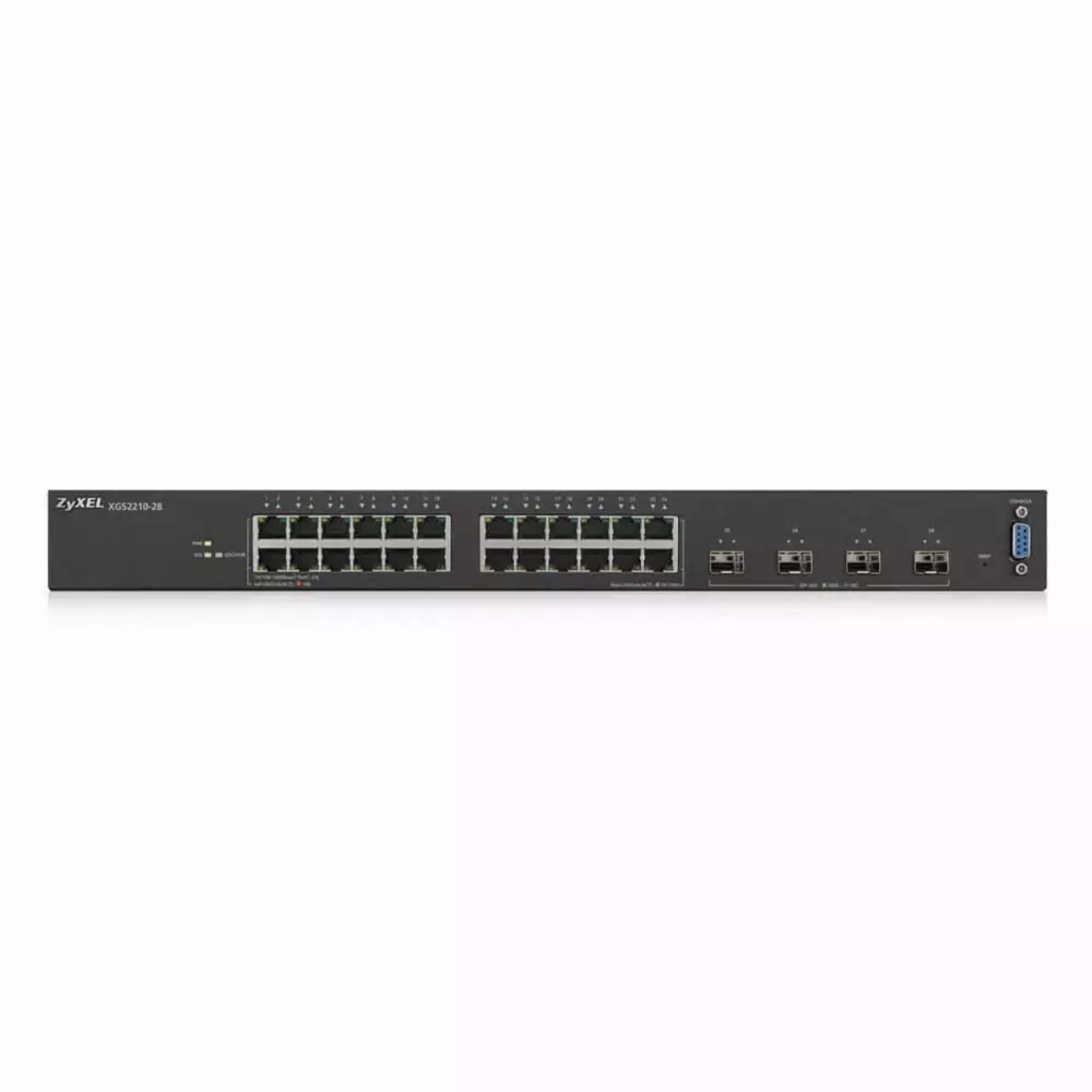 Суич ZYXEL XGS2210-28, 28 портов управляем L2, Gigabit, за монтаж в шкаф