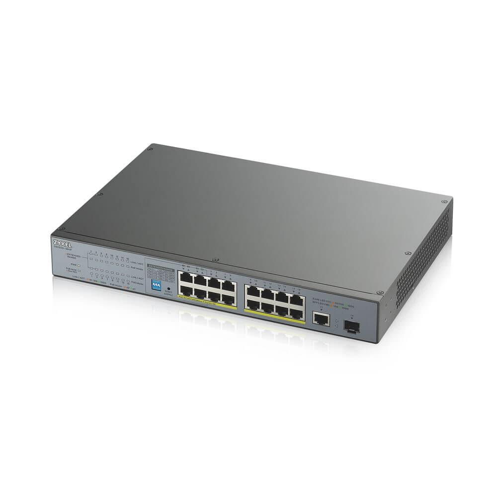 Суич ZYXEL GS1300-18HP, 16 портов управляем, PoE, Gigabit