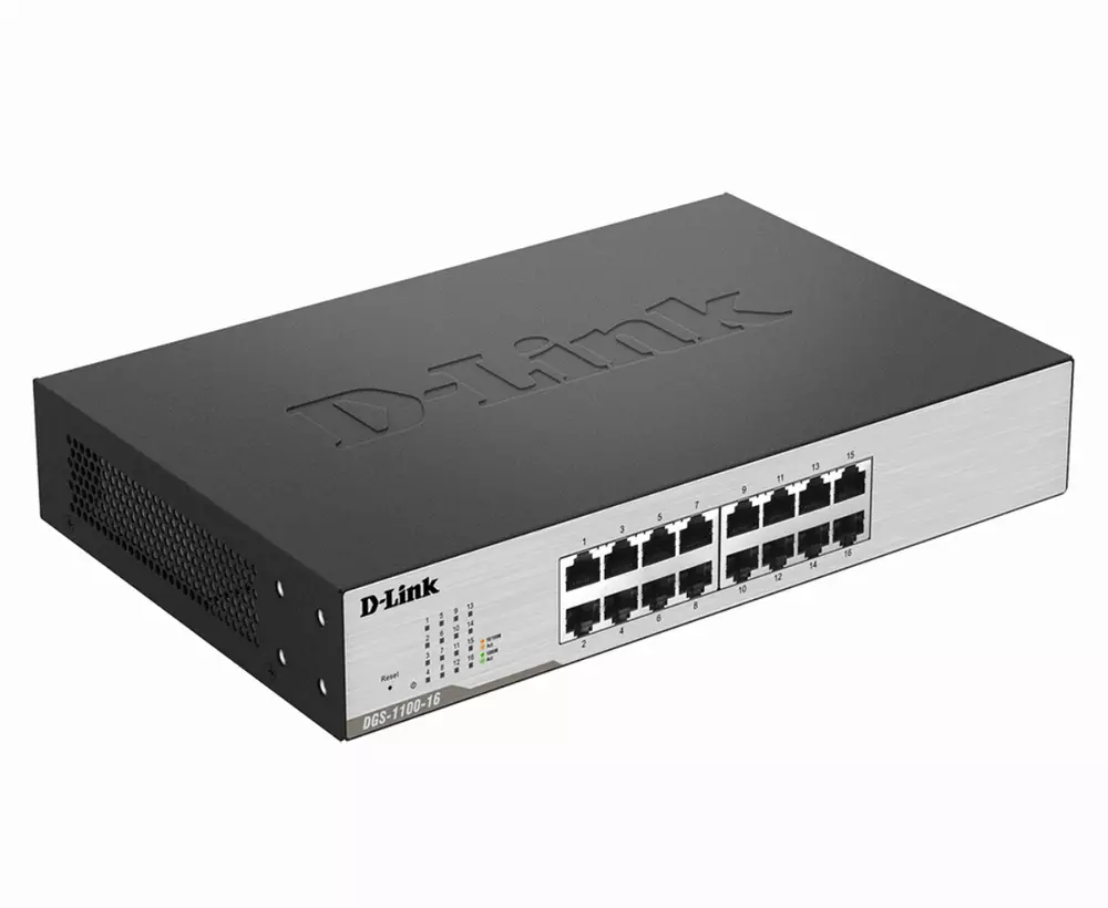 Суич D-Link DGS-1100-16, 16 портов 10/100/1000 Gigabit Smart Switch, управляем,