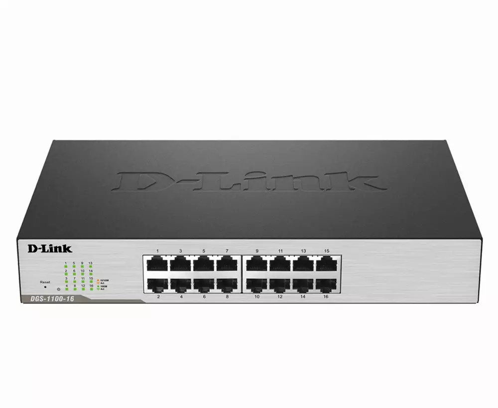 Суич D-Link DGS-1100-16, 16 портов 10/100/1000 Gigabit Smart Switch, управляем,