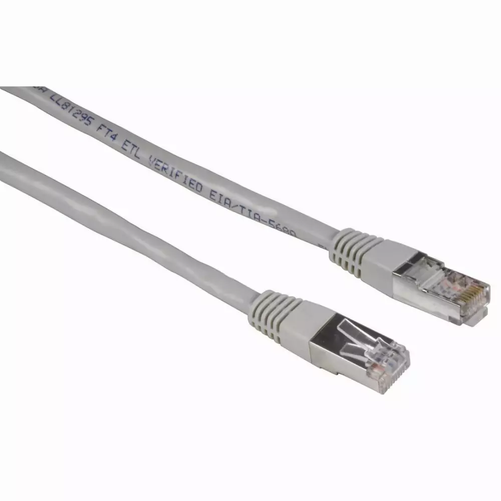 Мрежов кабел HAMA, 30592, CAT 5e, STP, RJ-45 - RJ-45, 3 m, Standard, Сив, булк опаковка
