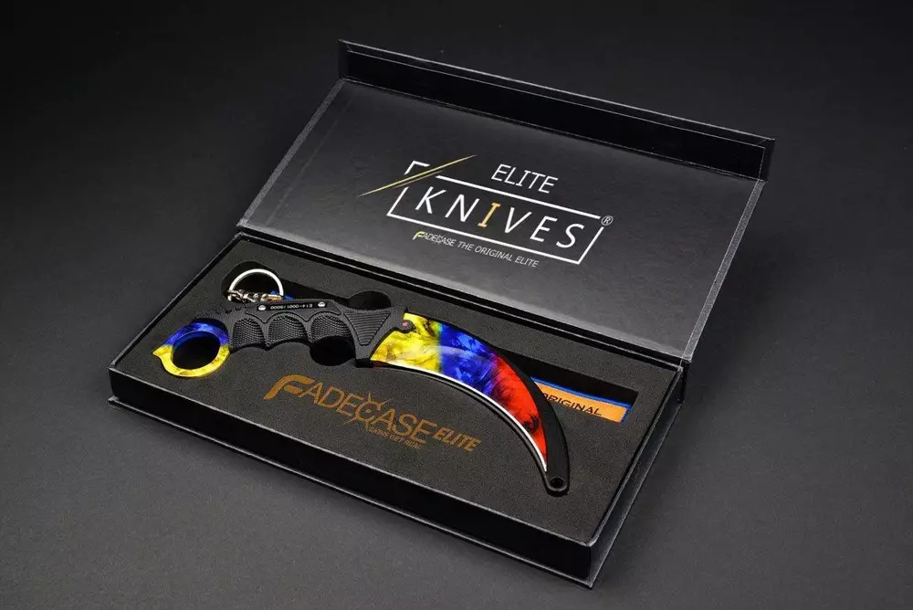 Геймърски нож Fadecase Karambit Elite -  Marble Fade