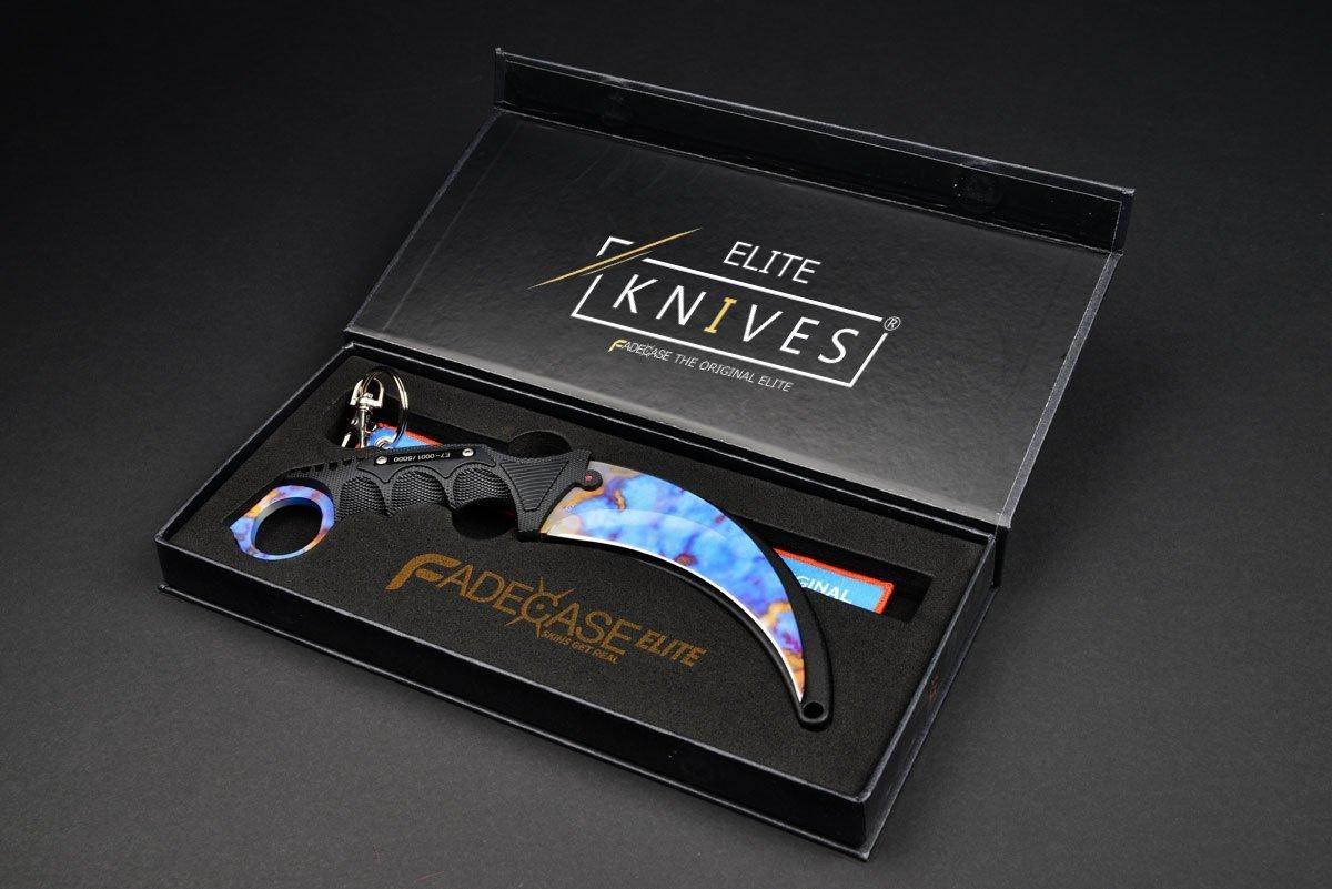 Геймърски нож Fadecase Karambit Elite -  Case Hardened